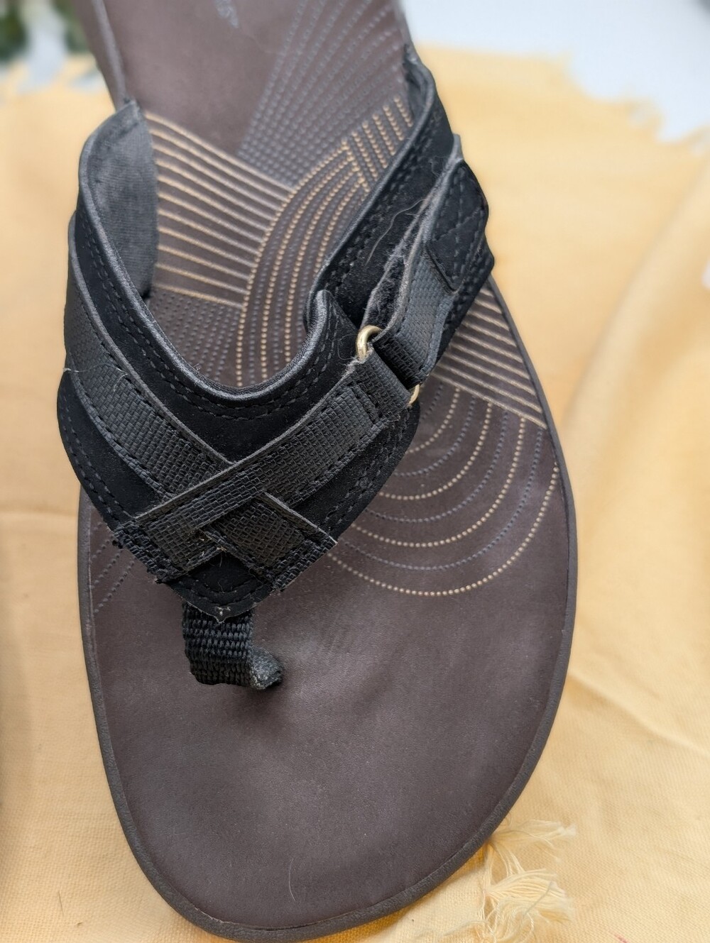 Clarks Comfort Walking Sandals Black Adjustable Strap Cushion Cloudsteppers 8 - Picture 4 of 11